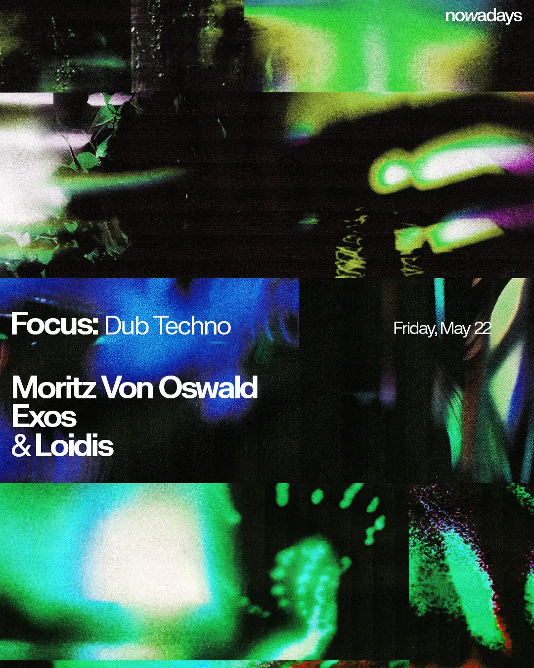 Focus: Dub Techno with Moritz von Oswald, Exos & Loidis event flyer