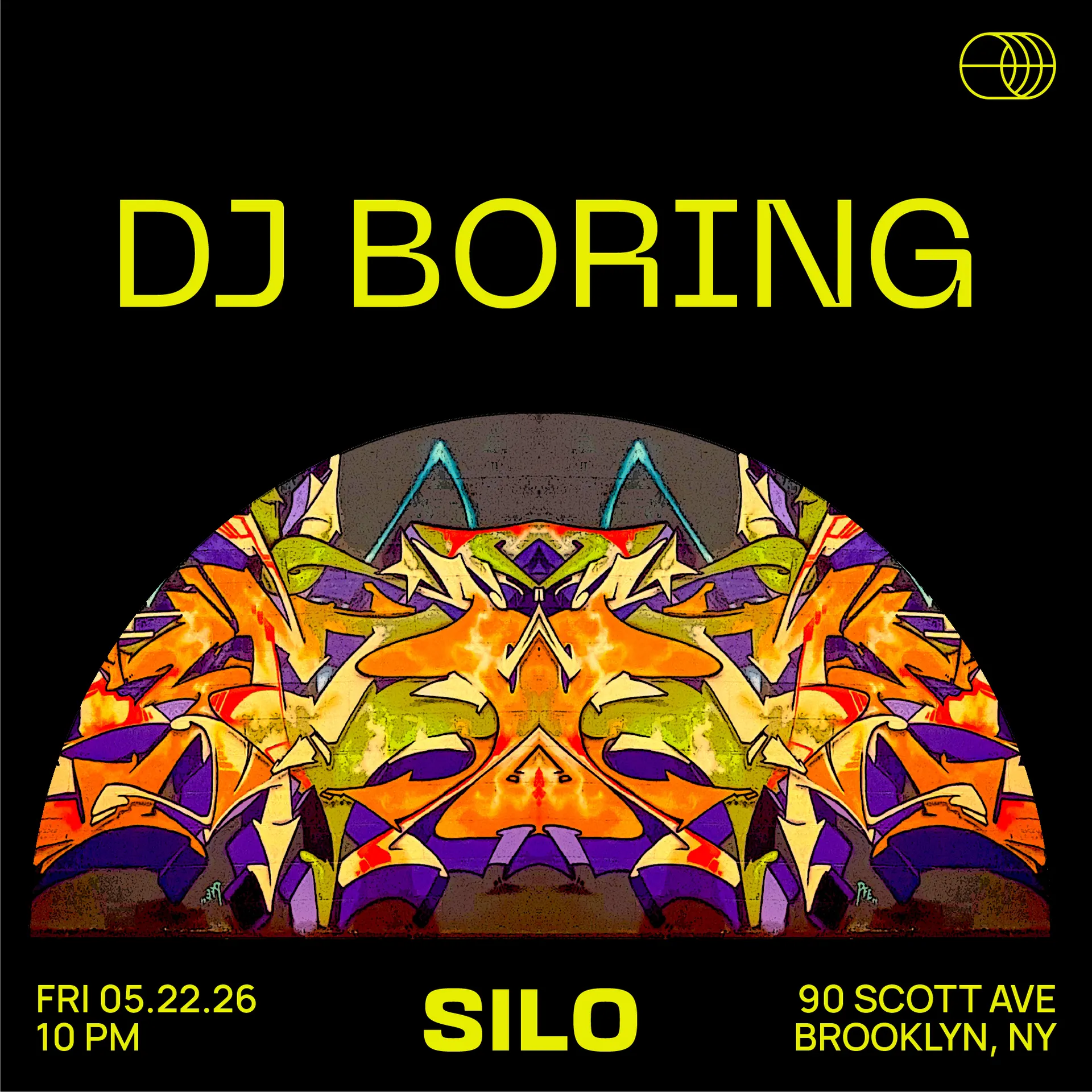 DJ BORING event flyer