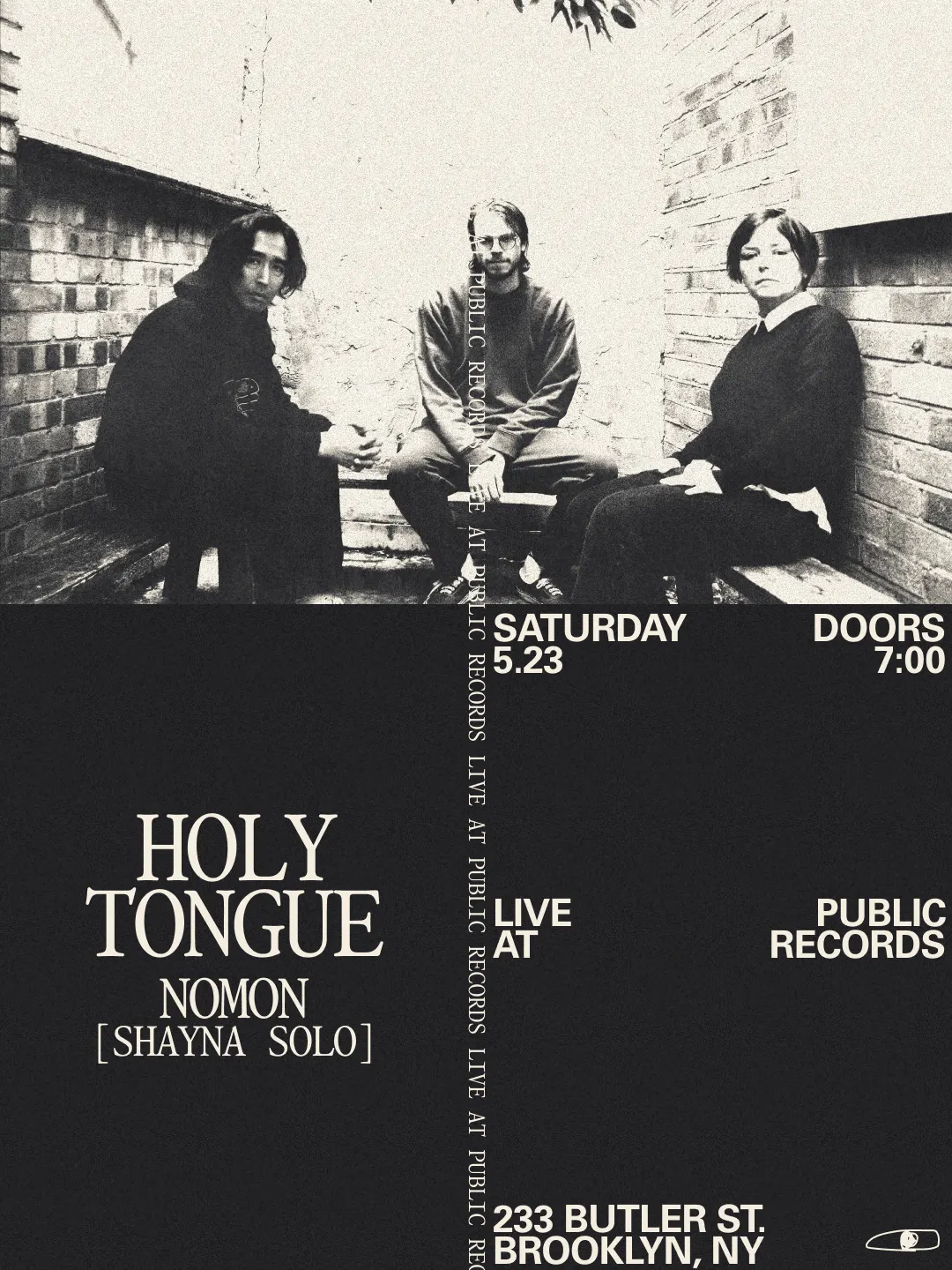 Holy Tongue, nOMON [Shayna solo] event flyer