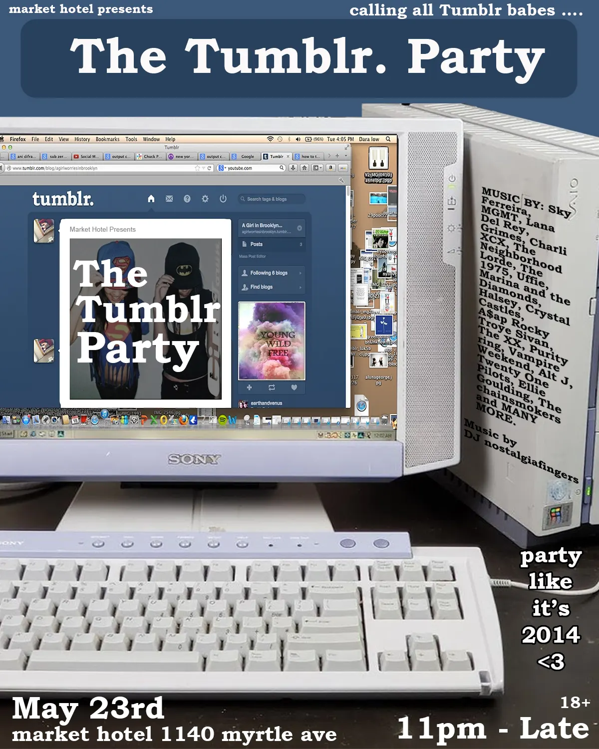 The Tumblr. Party: Party like it's 2014 event flyer