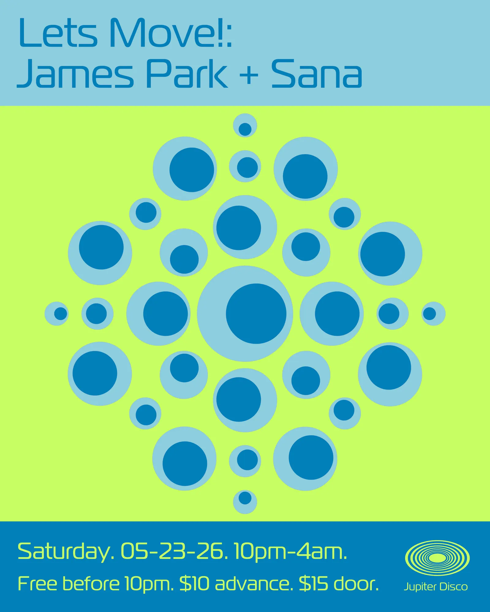 James Park + Sana event flyer