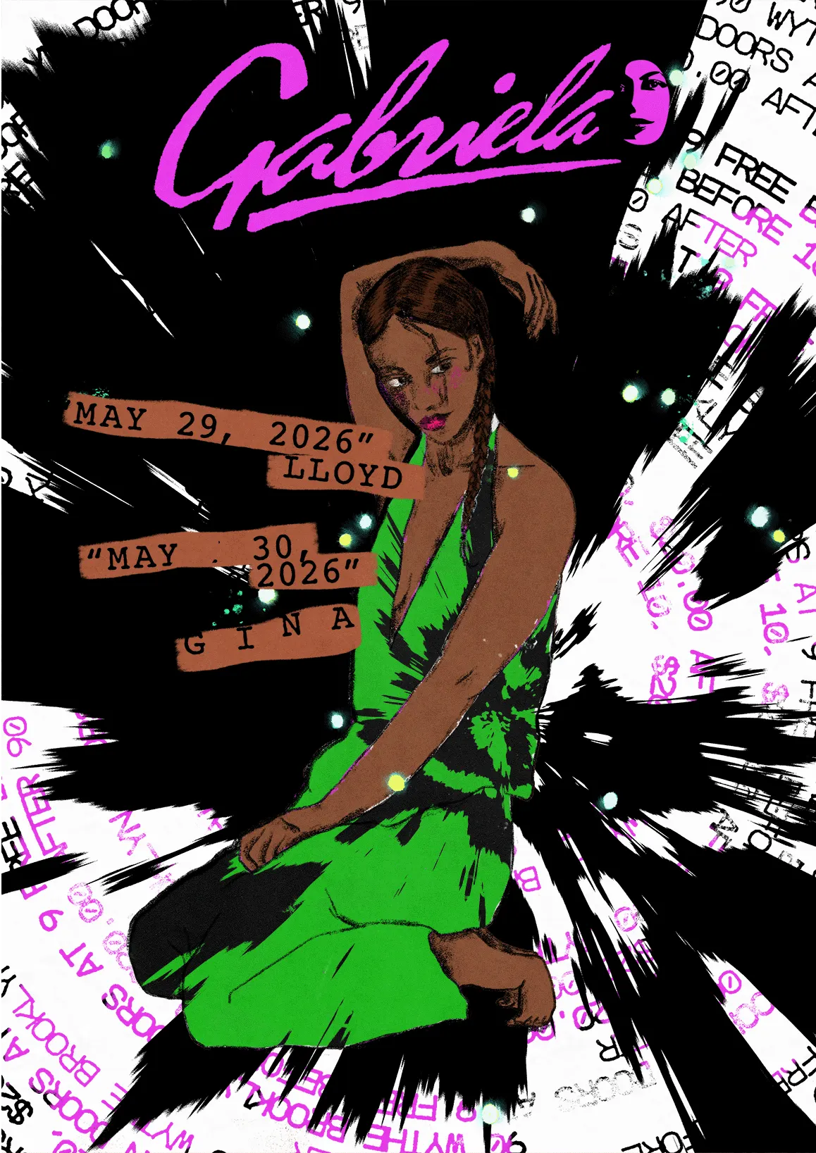 G I N A // ALL NIGHT LONG event flyer