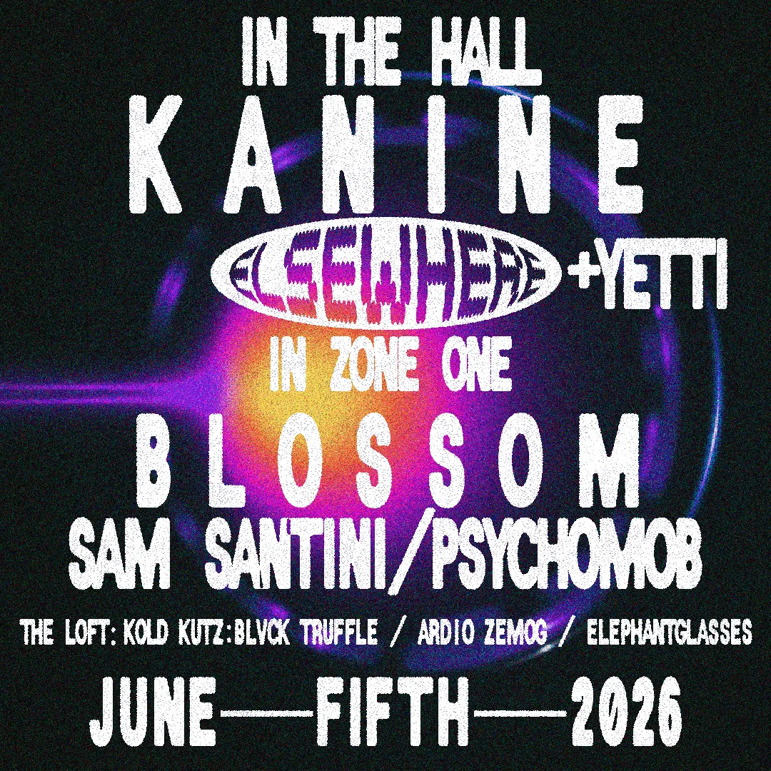 Kanine, Blossom, Yetti, SAM SANTINI, PSYCHOMOB, Kold Kutz event flyer
