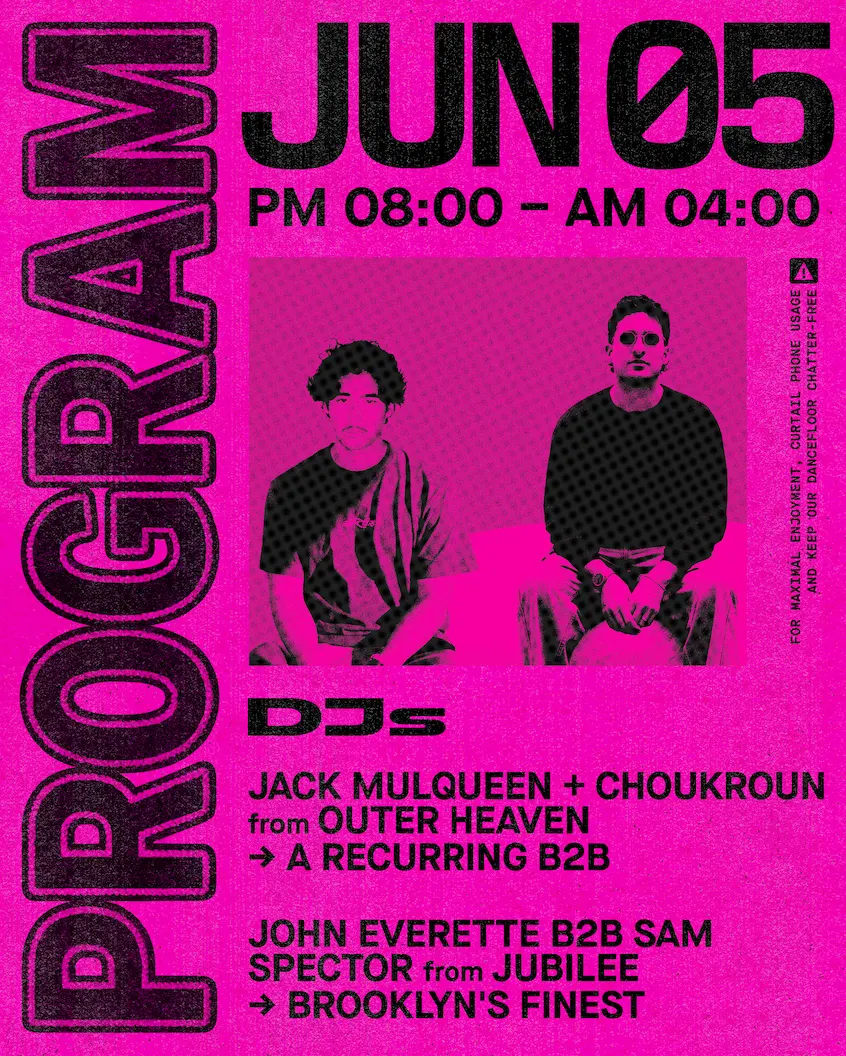 Outer Heaven presents: Jack Mulqueen + Choukroun event flyer