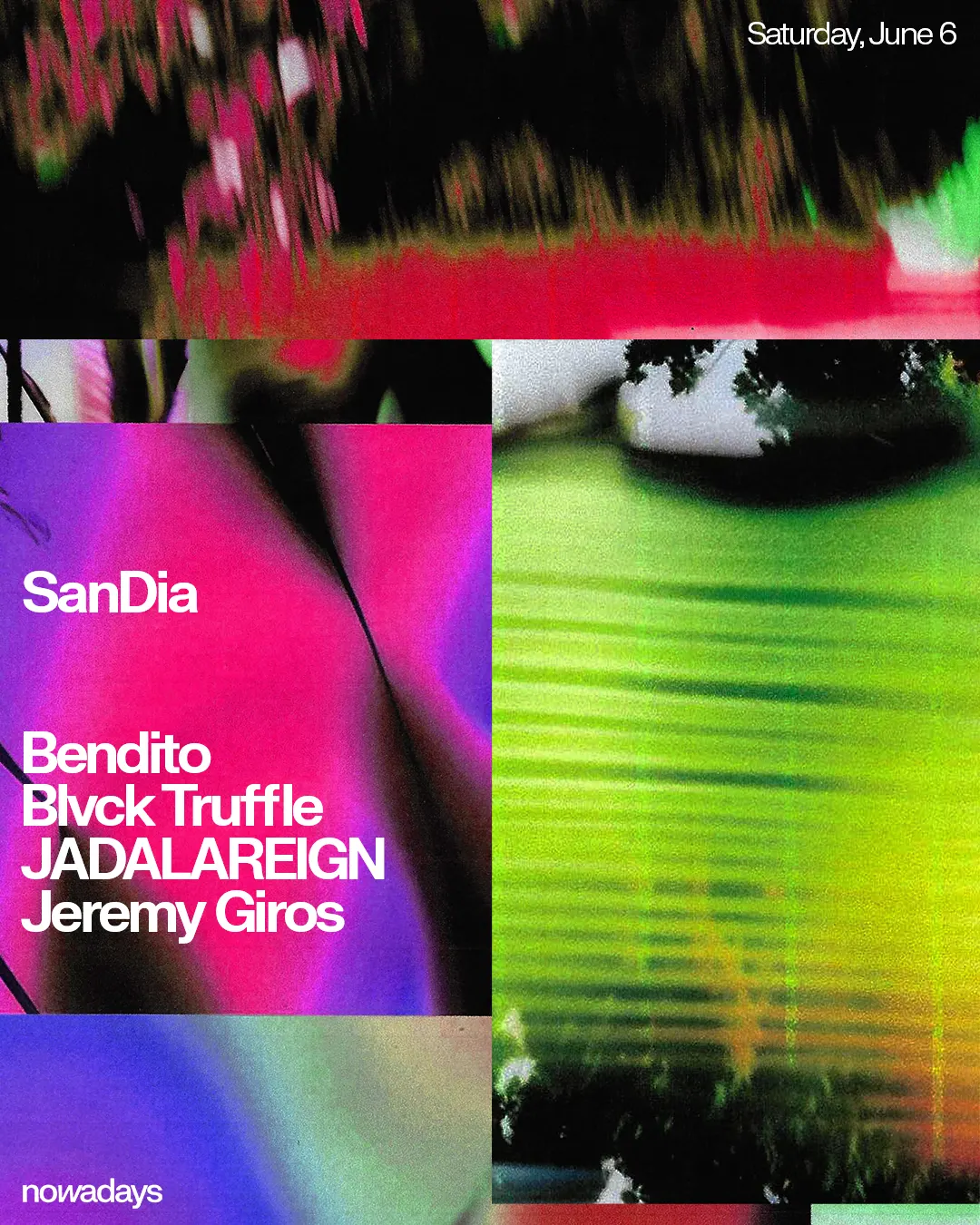 SanDia: Bendito, Blvck Truffle, JADALAREIGN, Jeremy Giros event flyer