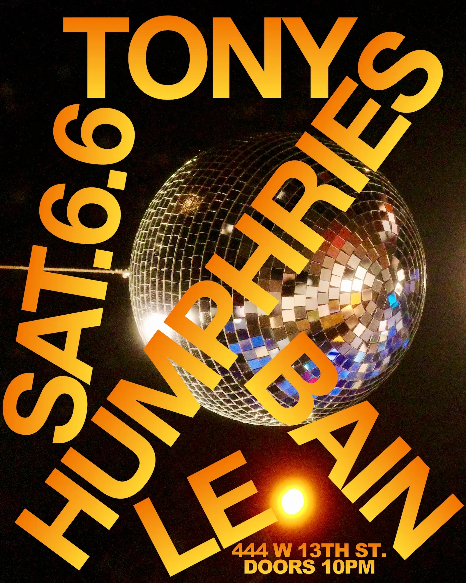 Tony Humphries' Residency event flyer