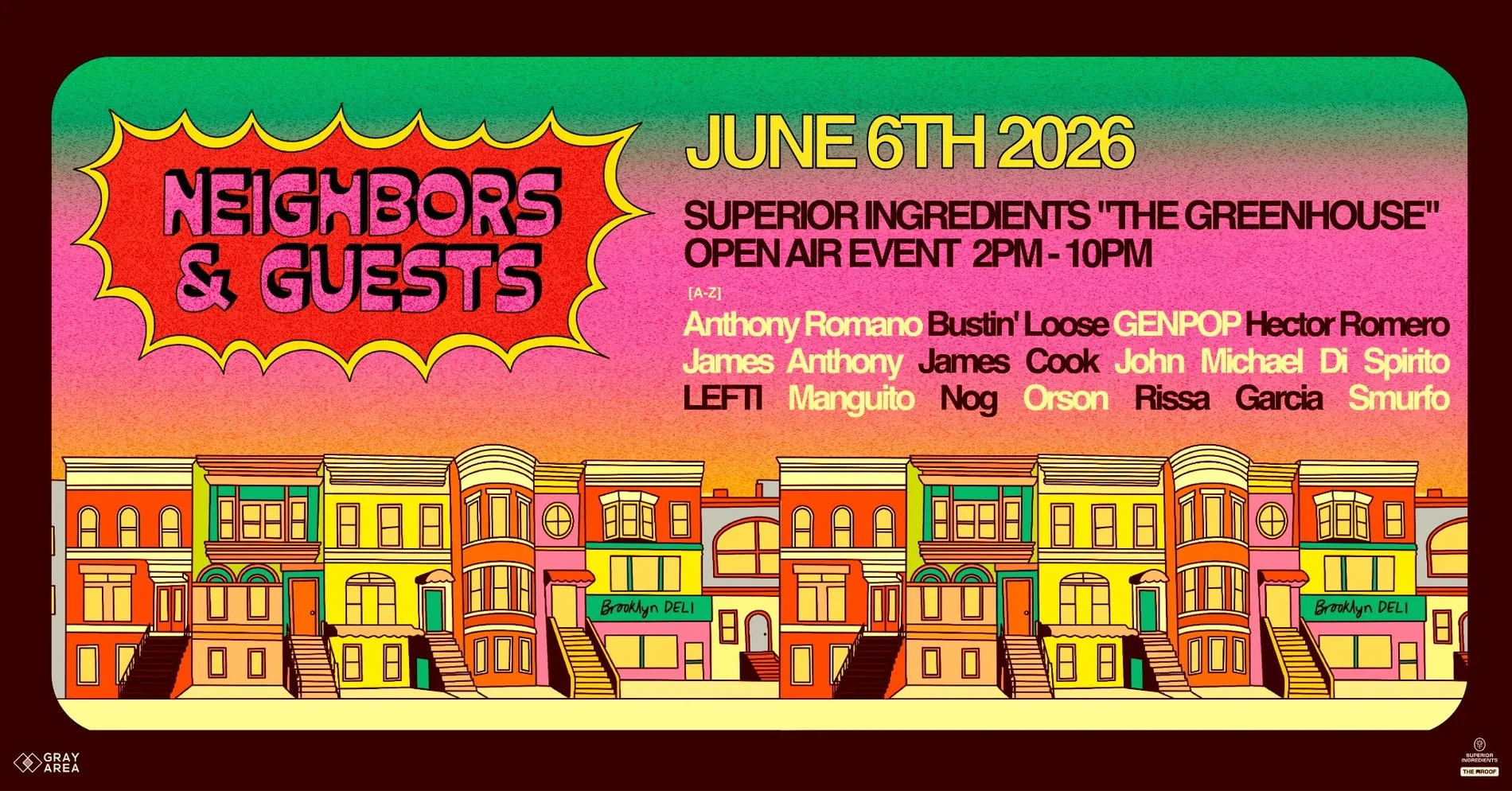 Neighbors & Guests event flyer
