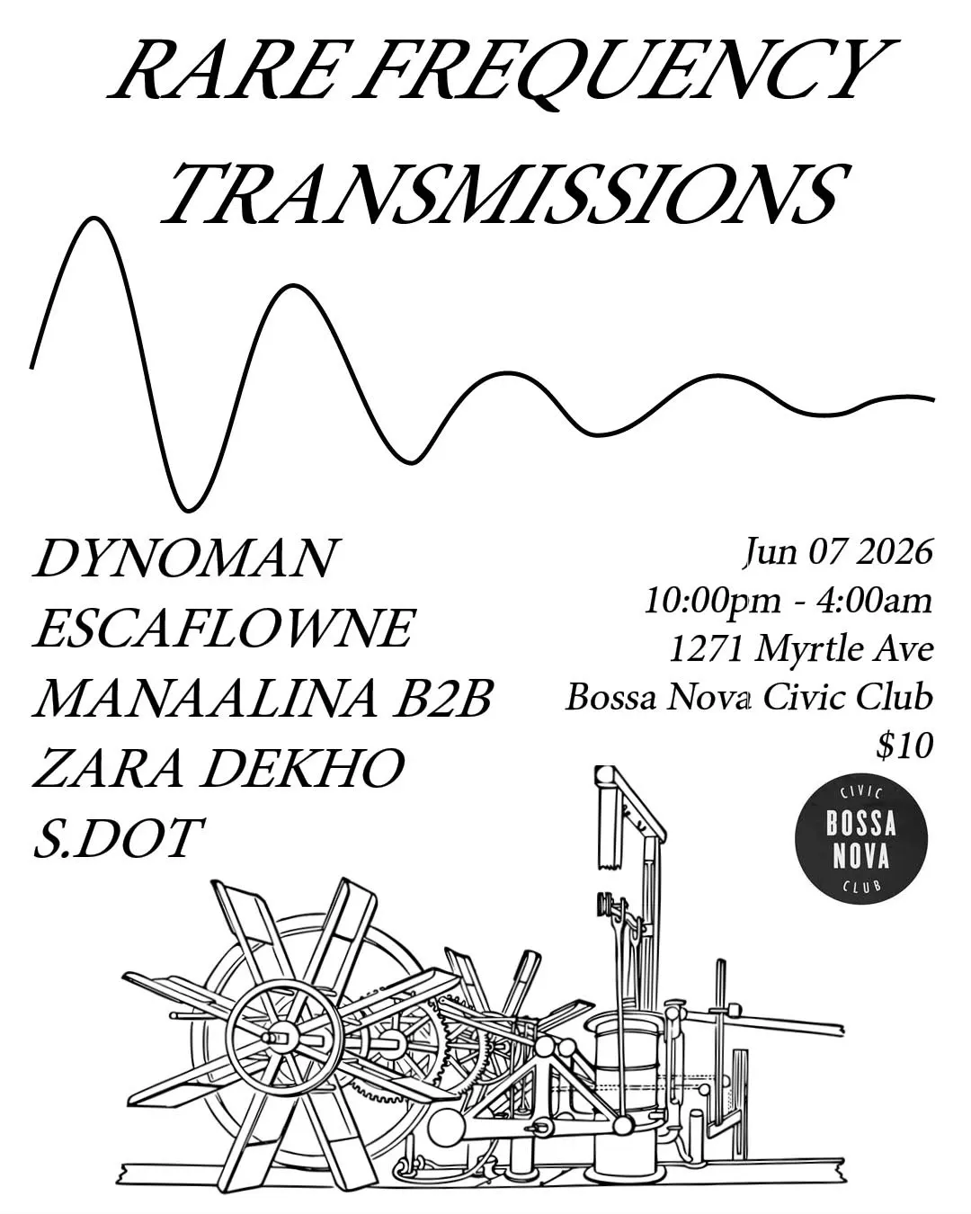 Rare Frequency Transmissions event flyer
