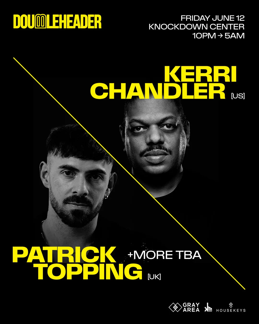 DOUBLEHEADER: Kerri Chandler x Patrick Topping event flyer