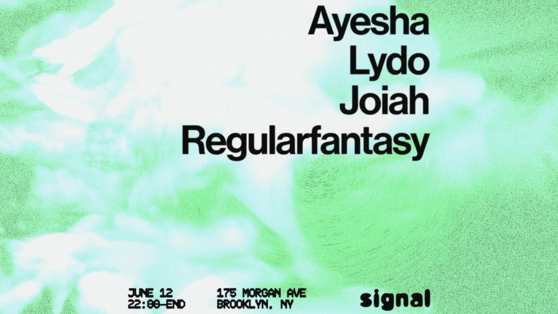 Ayesha, LYDO, Joiah, Regularfantasy event flyer