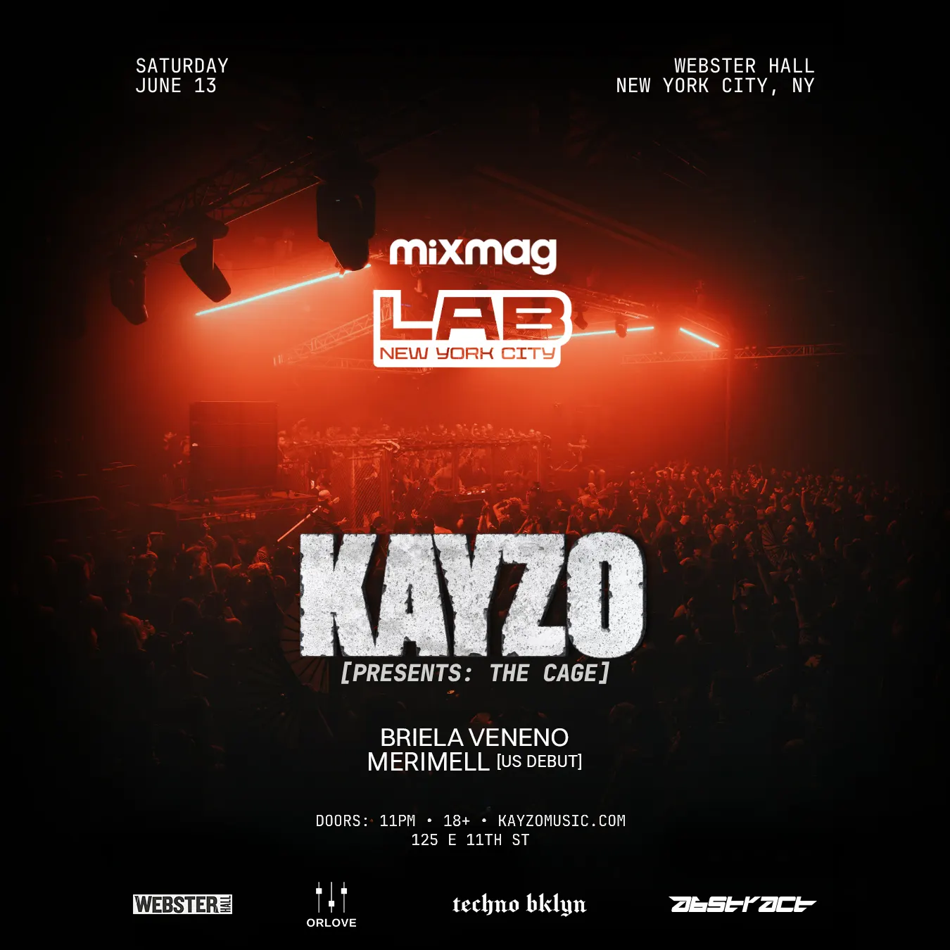 Mixmag LAB NYC feat. Kayzo 'The Cage' event flyer