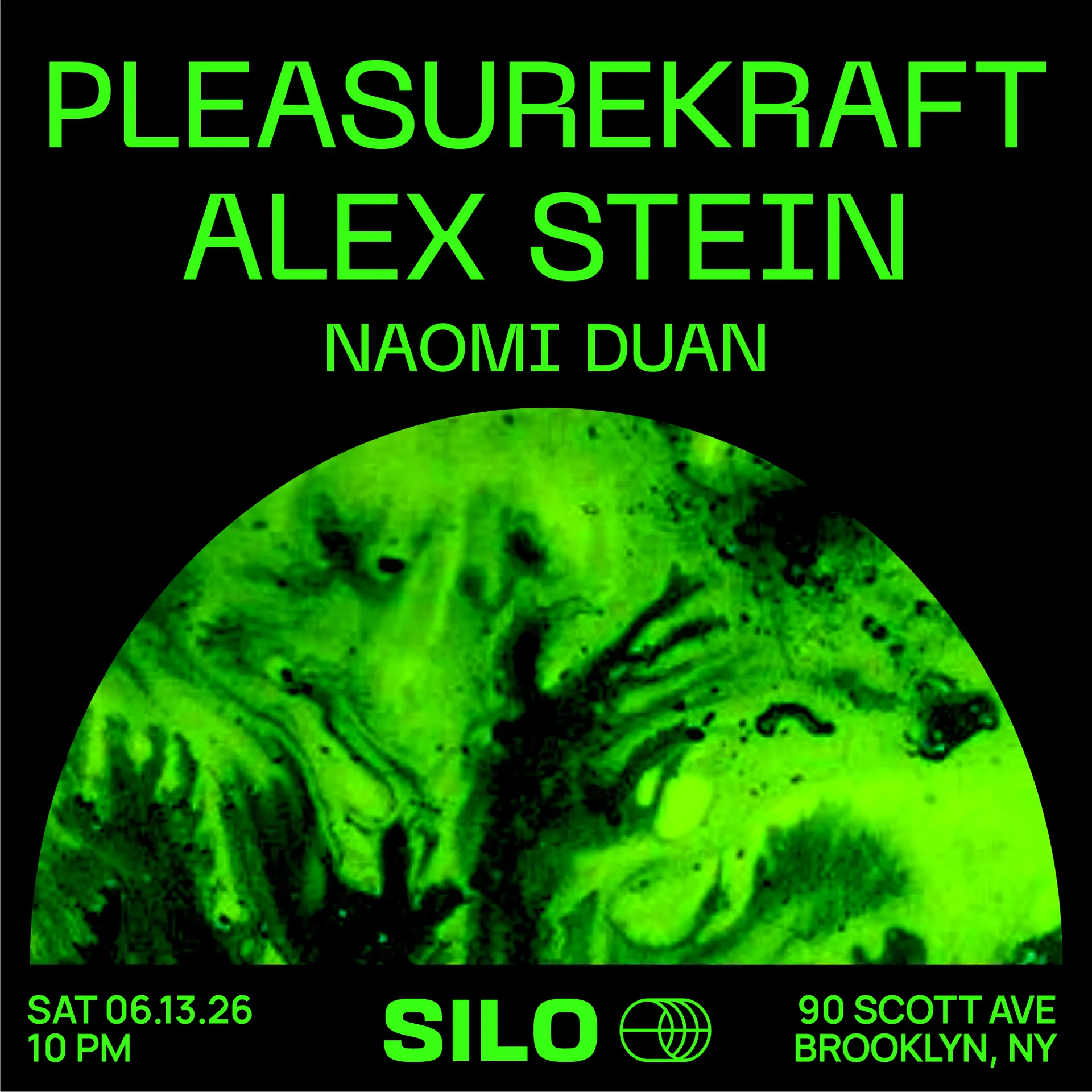 Pleasurekraft / Alex Stein event flyer