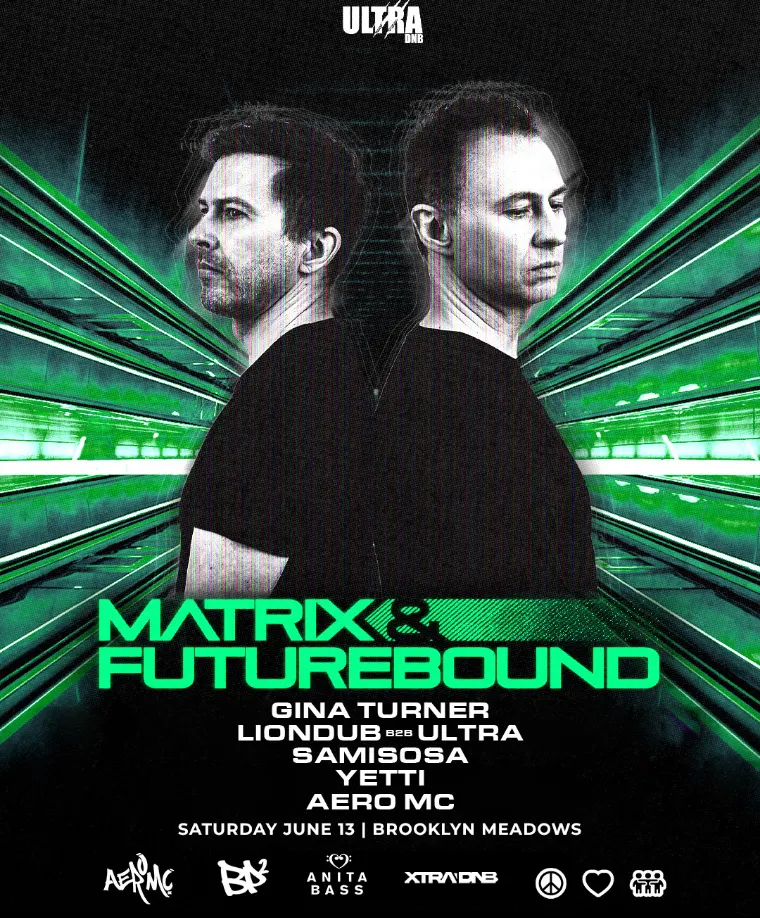 Matrix & Futurebound Drum and Bass in New York City Saturday June 13th event flyer