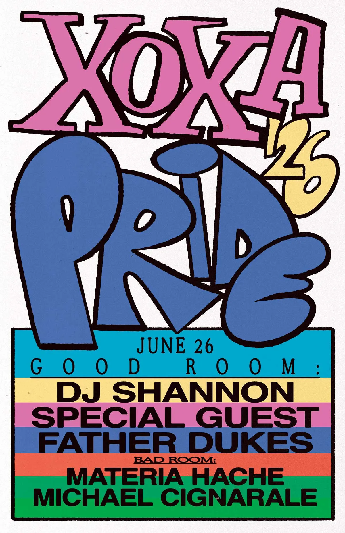 XOXA Pride event flyer