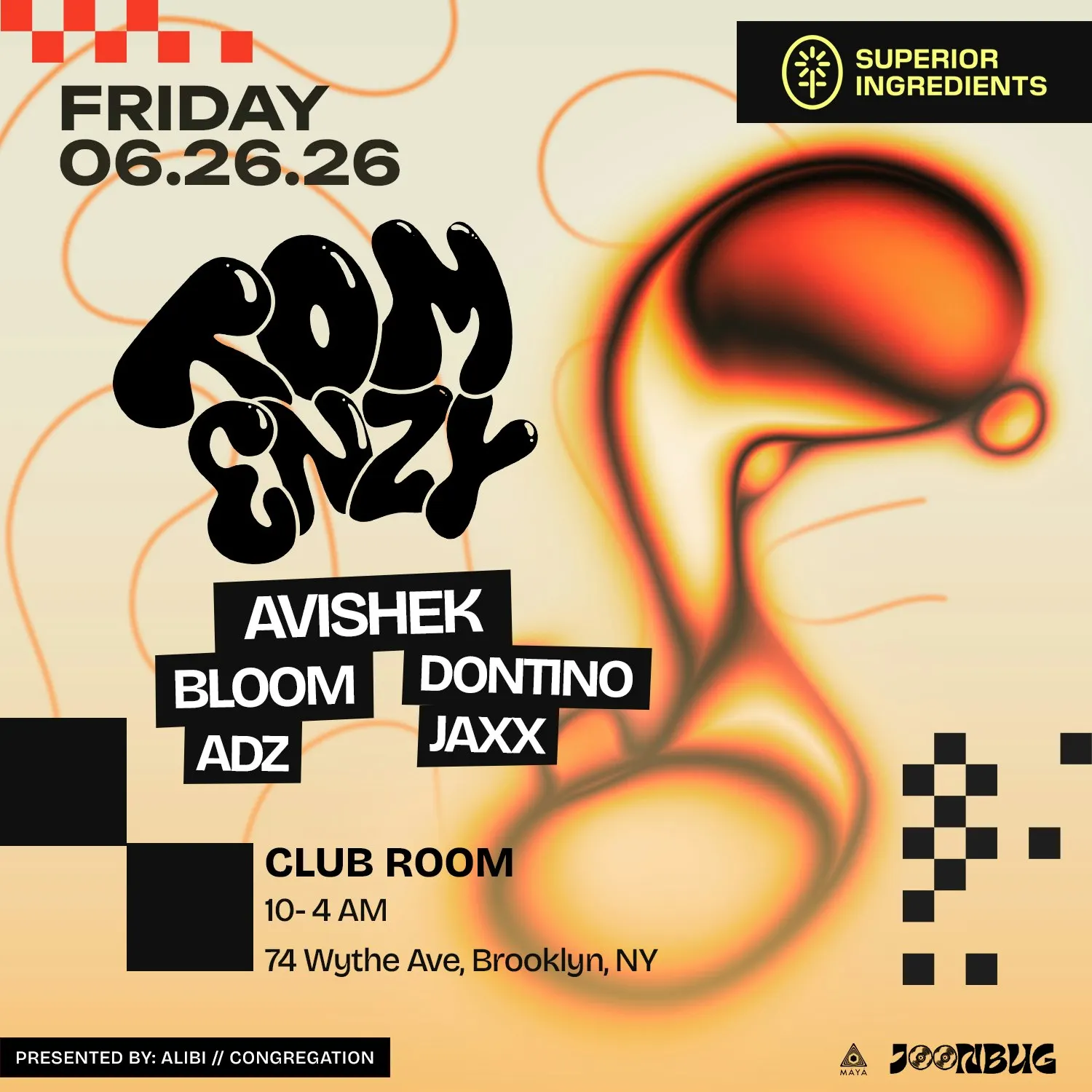 Superior Ingredients: TOM ENZY event flyer