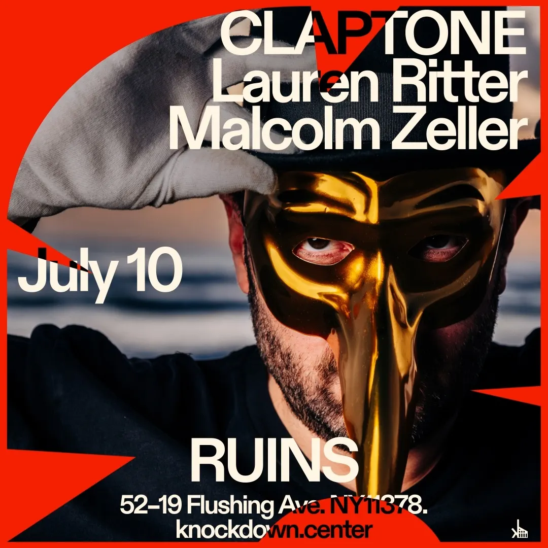 Claptone, Lauren Ritter, Malcolm Zeller event flyer