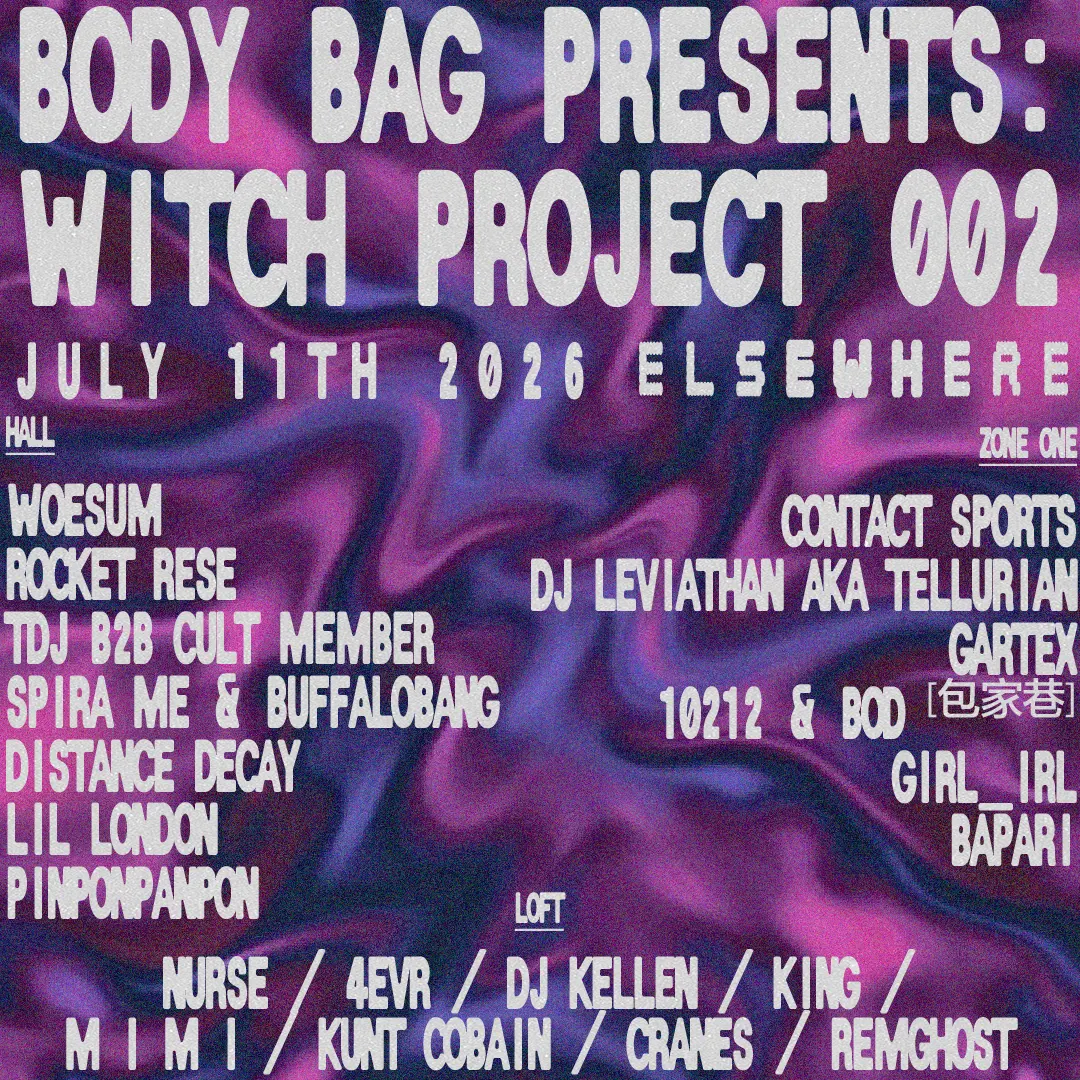 BODY BAG PRESENTS WITCH PROJECT 002 event flyer