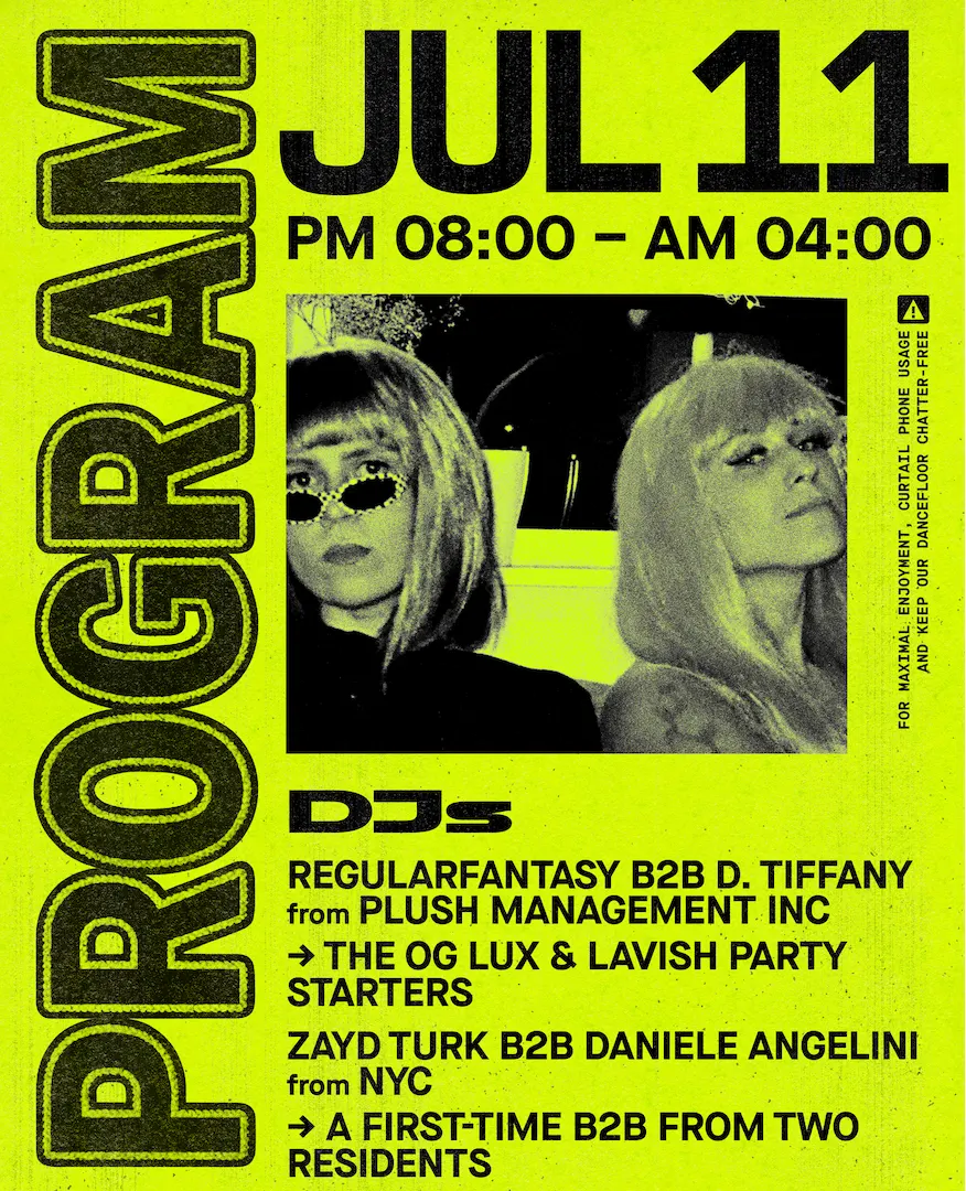 Plush Management Inc: Regularfantasy & D.Tiffany event flyer