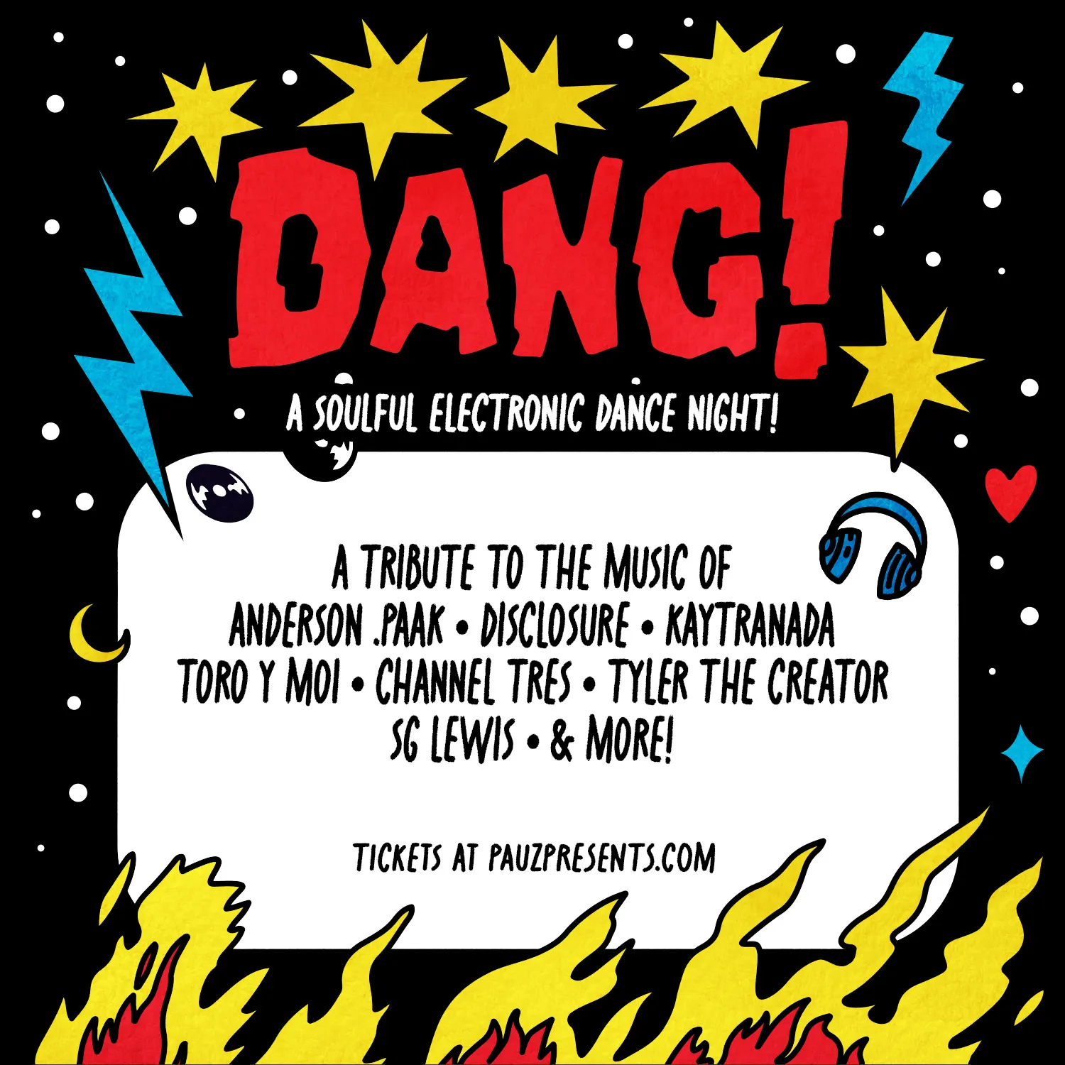 DANG! - A Soulful Electronic Dance Night event flyer