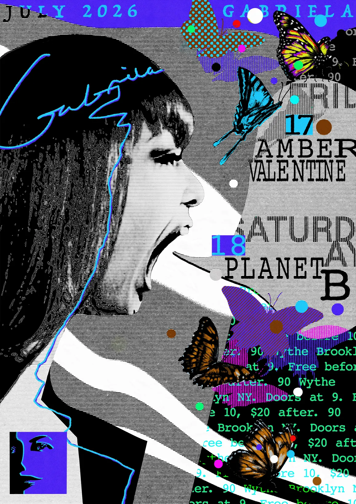 Amber Valentine // ALL NIGHT LONG event flyer