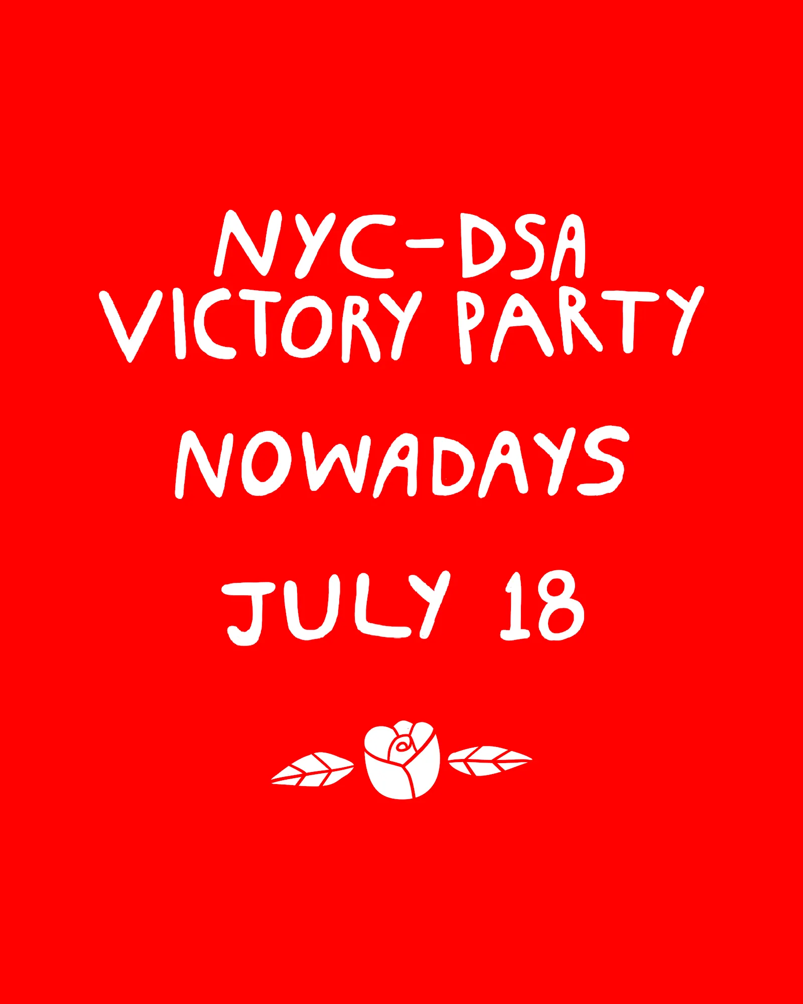 NYC-DSA Victory Party event flyer
