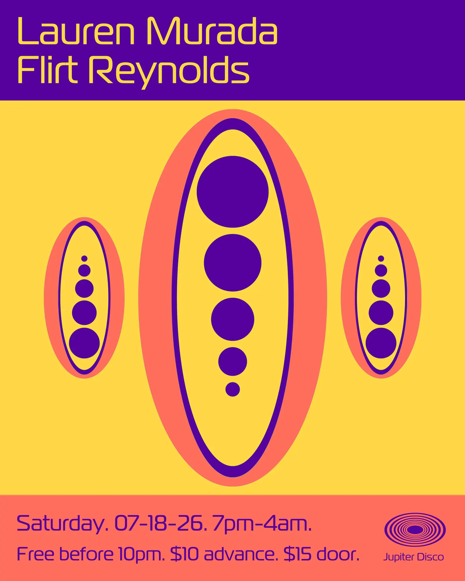 Lauren Murada + Flirt Reynolds event flyer