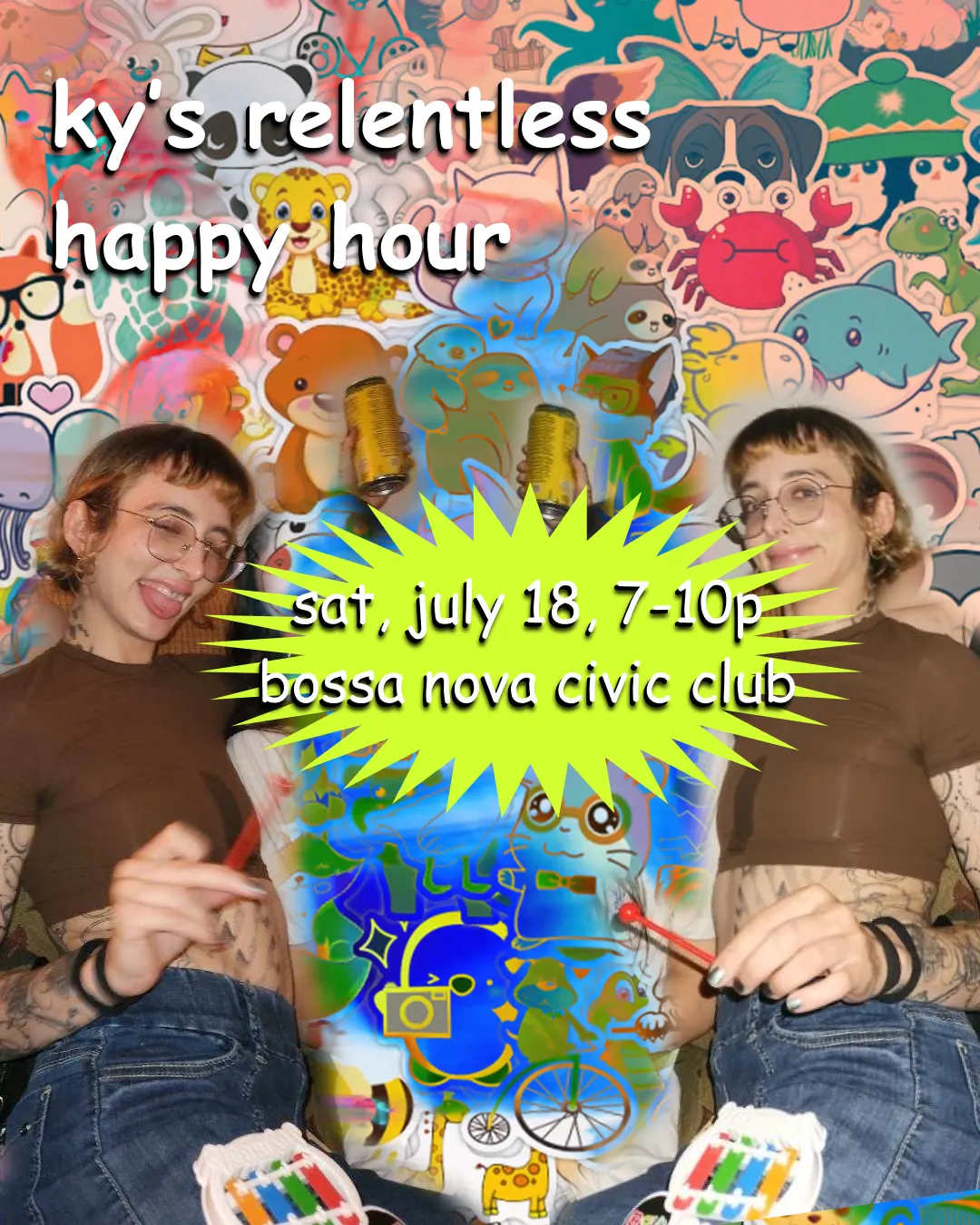 ky's relentless happy hour event flyer