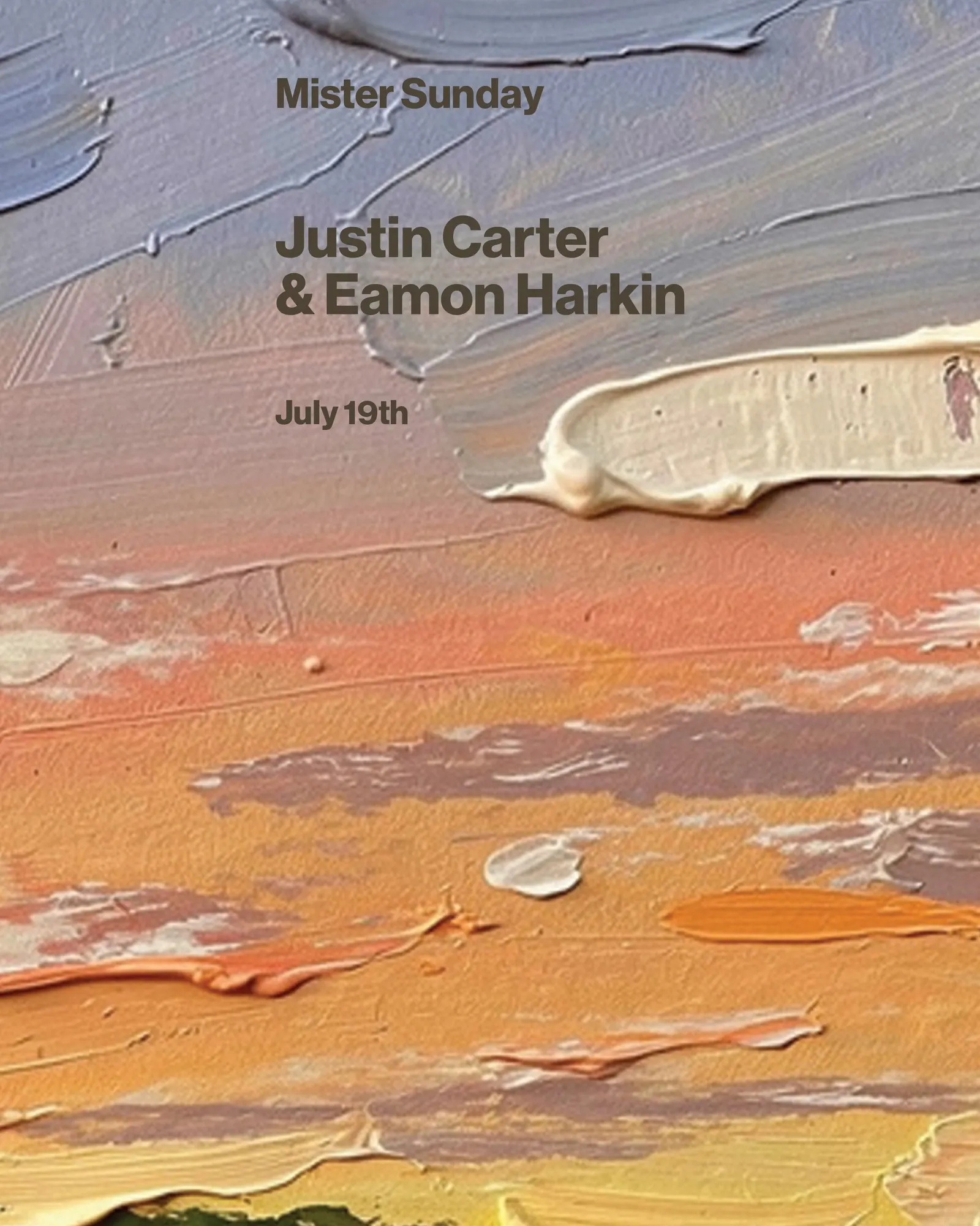 Mister Sunday  World Cup Final Edition: Eamon Harkin and Justin Carter event flyer