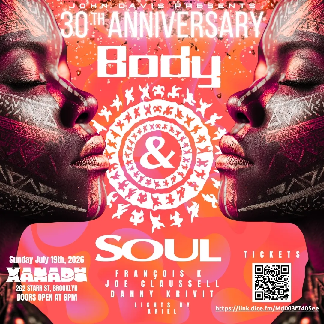 Body & SOUL 30th Anniversary event flyer