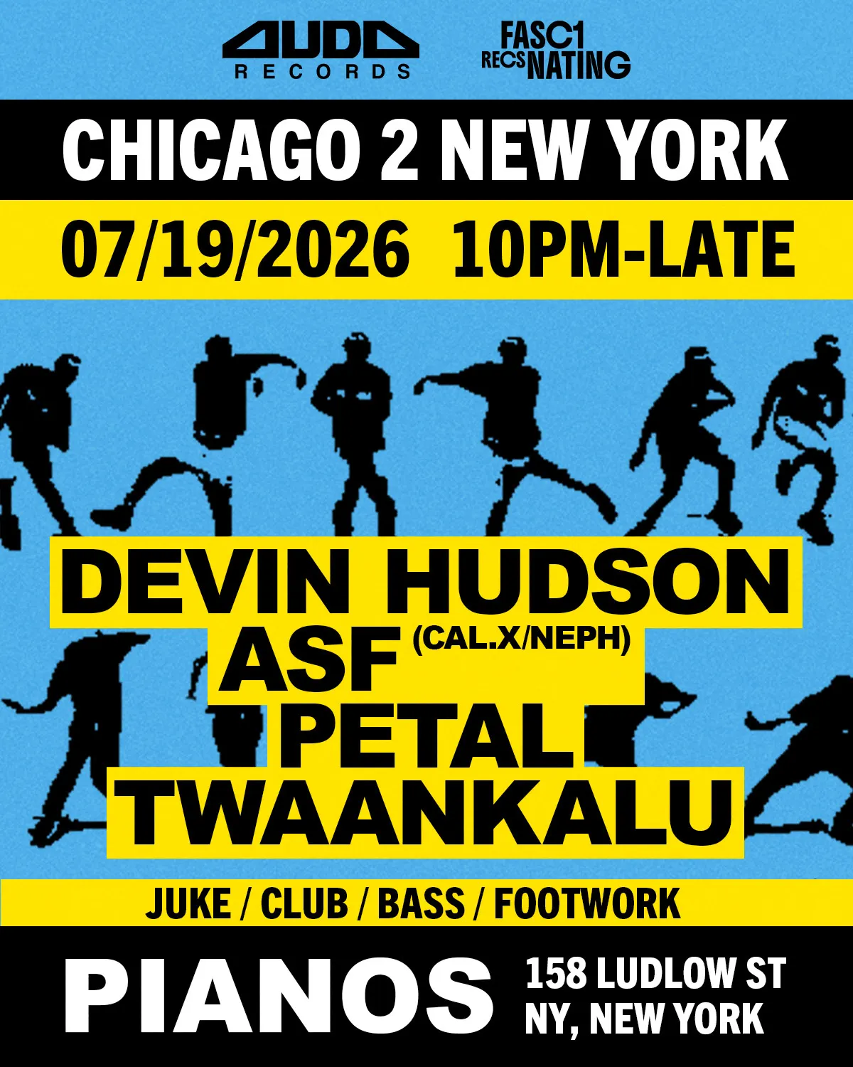 Auda Records presents: Chicago 2 New York event flyer