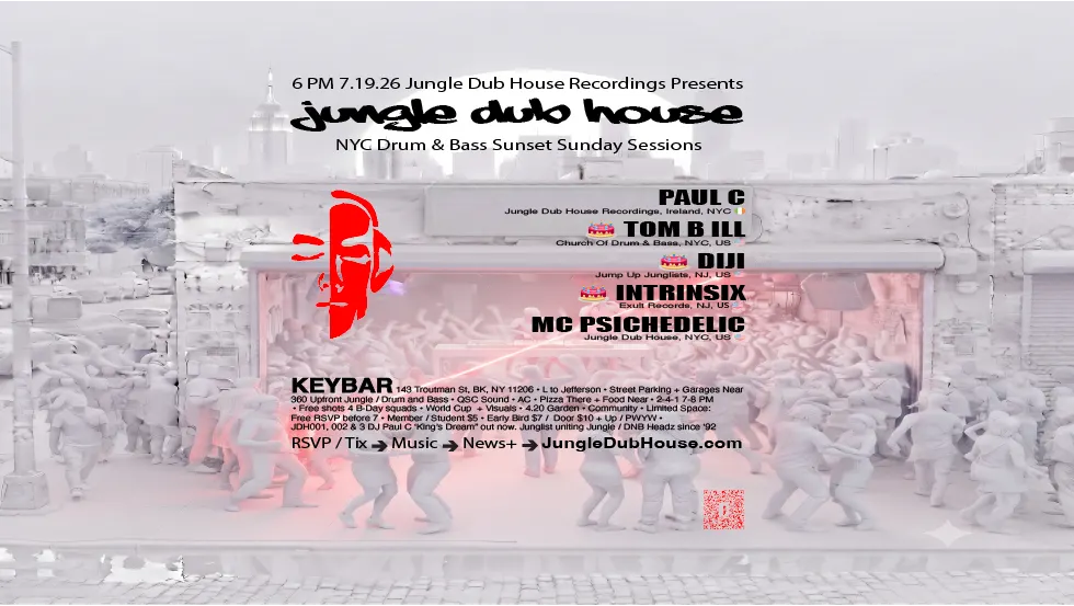 JUNGLE DUB HOUSE: NYC Drum & Bass Sunset Sundays event flyer