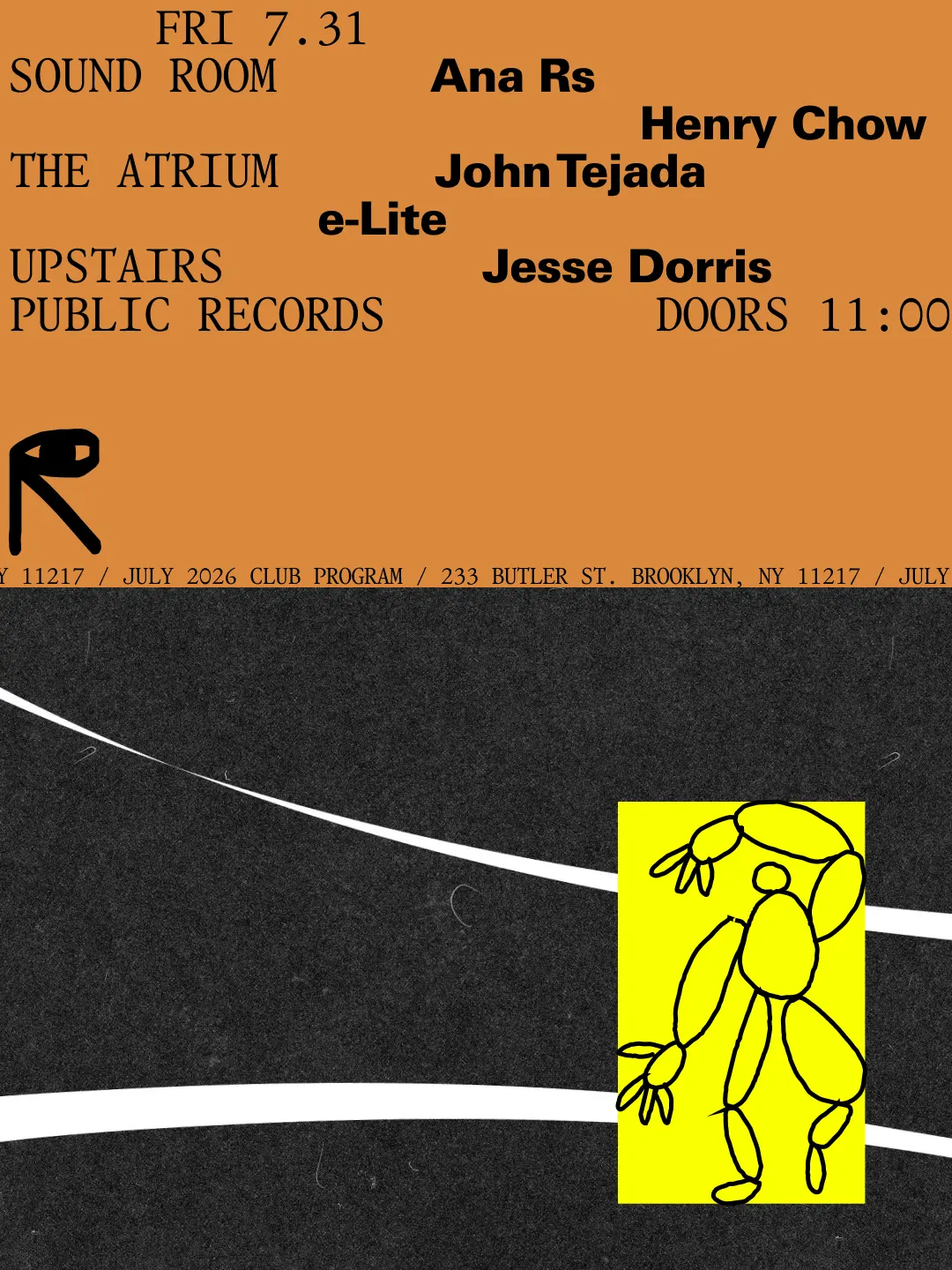 Ana Rs, Henry Chow / John Tejada, e-Lite / Jesse Dorris event flyer