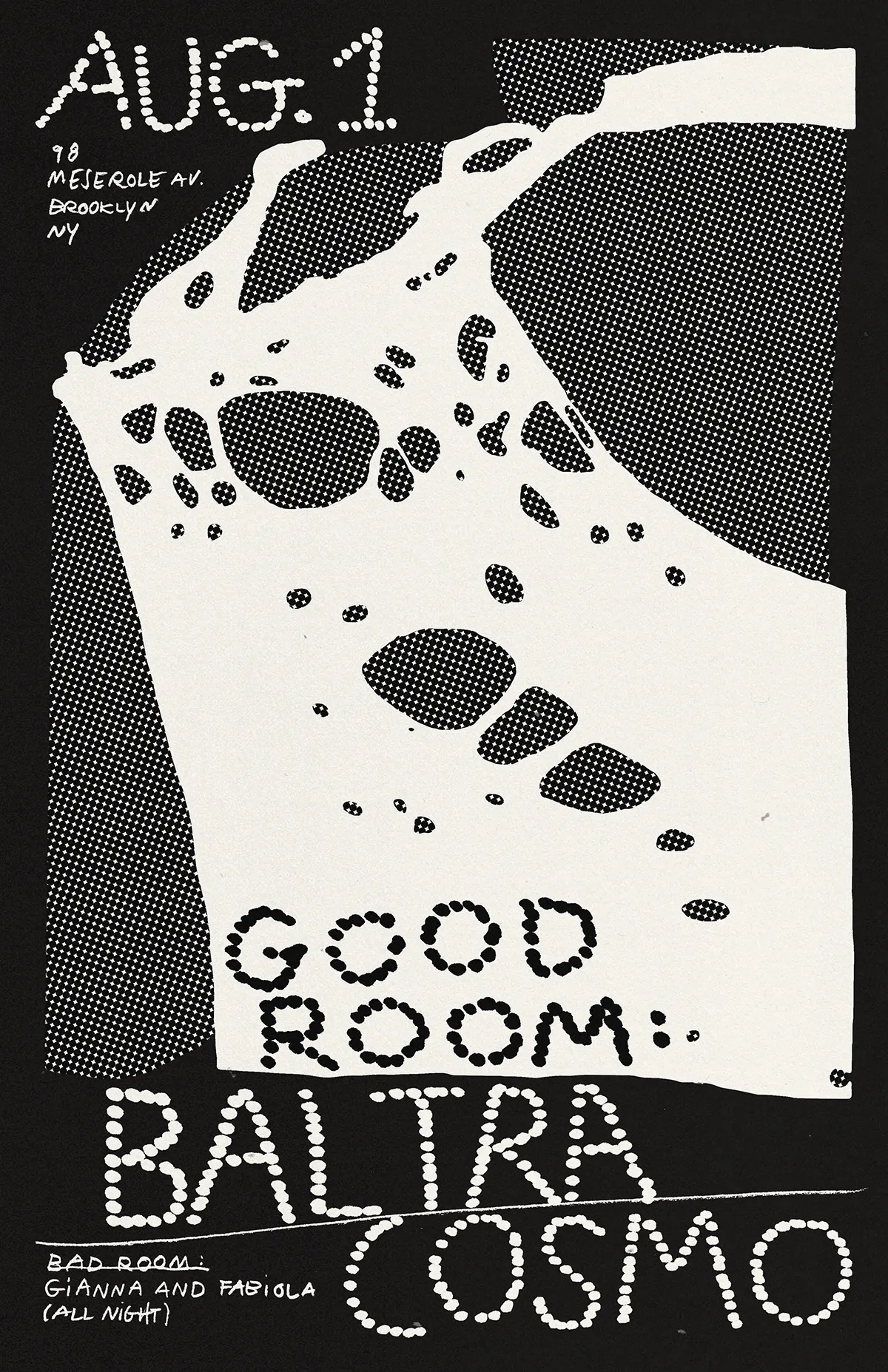 Baltra, Cosmo, Gianna and Fabiola (all night) event flyer