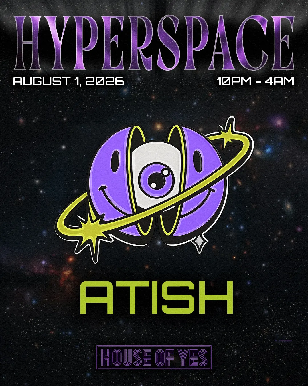 HYPERSPACE: Atish & friends event flyer