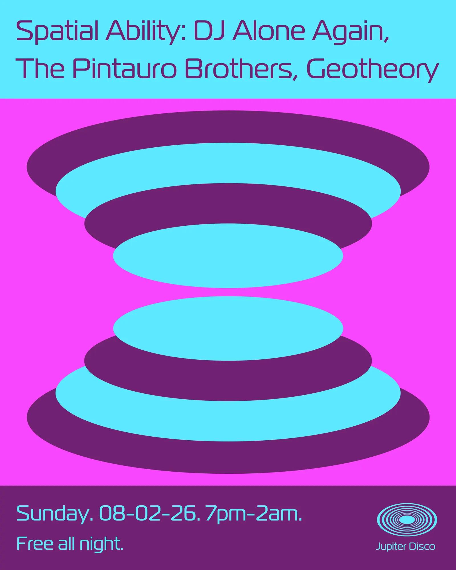 Spatial Ability: DJ Alone Again, The Pintauro Brothers, GEOTHEORY event flyer