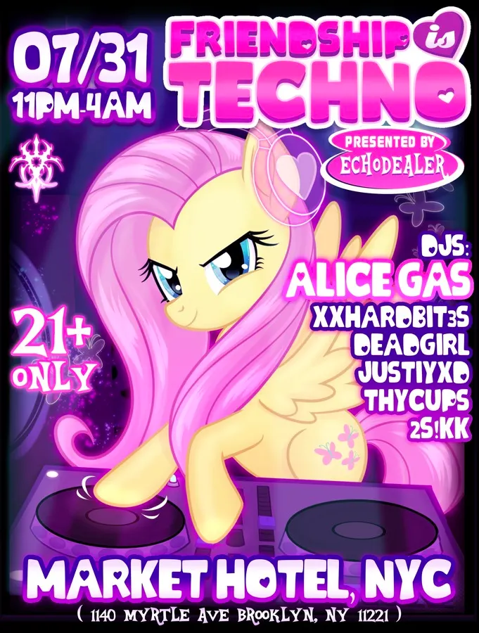 FRIENDSHIP IS TECHNO 🦄 event flyer