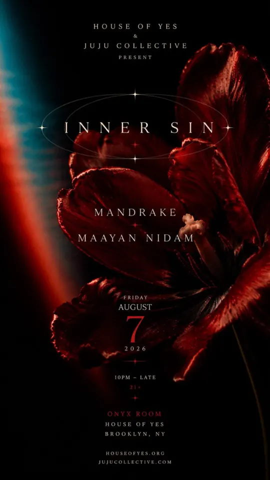 Inner Sin: Mandrake + Maayan Nidam event flyer
